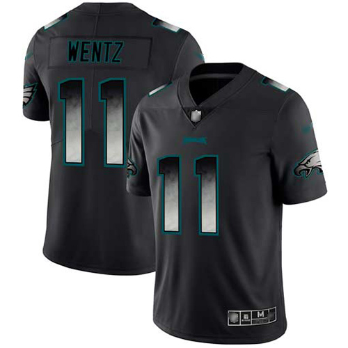 Men NFL Philadelphia Eagles #11 Carson Wentz Limited Black Smoke Fashion Football->philadelphia eagles->NFL Jersey